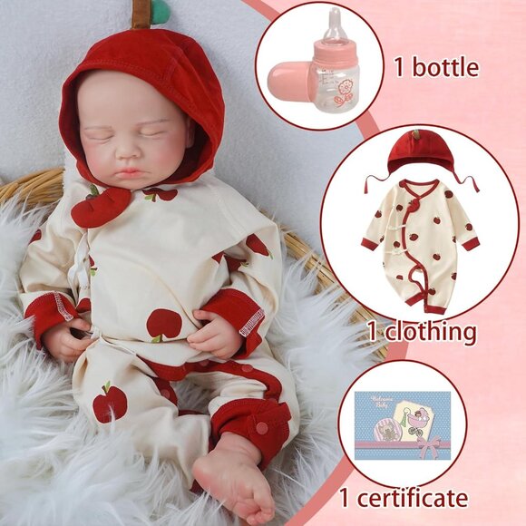🆕18.9in Full Silicone Reborn Baby Girl Dolls Lifelike Weighted Doll Gift Toy - Picture 10 of 10
